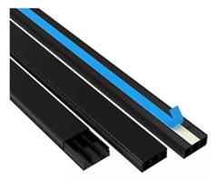 CANALETA X2 SLIM 50X20 PRETO C/ DIVISOR - BARRA 2000MM C/ ADESIVO (513201PR)DUTOPLAST