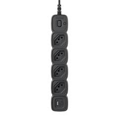 PROTETOR ELETRONICO C/4 TOMADAS + 2 USB 20W EPE 2004 USB PT   (4300954 )
