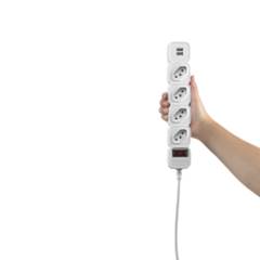 PROTETOR ELETRONICO C/ 4 TOMADAS 2 USB EPE 204 USB + BR (4824206)